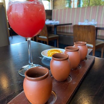 Frida - Mezcal flight and watermelon mocktail - Mexican Near Me - West Hartford, Connecticut Frida - Mezcal flight and watermelon mocktail - Mexican Near Me - West Hartford, Connecticut