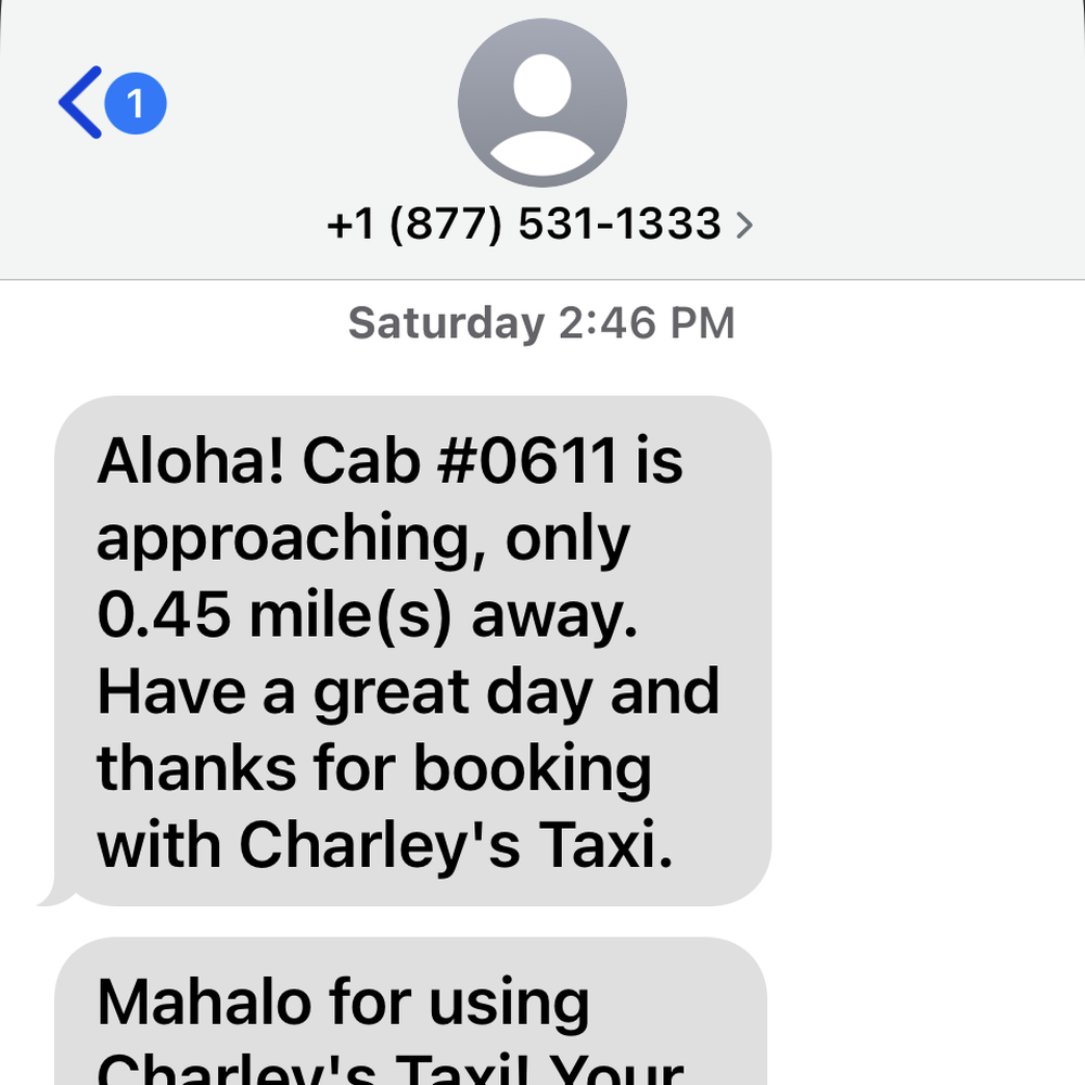 Charley's Taxi - Text messages help with exact location. - Taxis Near Me - Honolulu, Hawaii