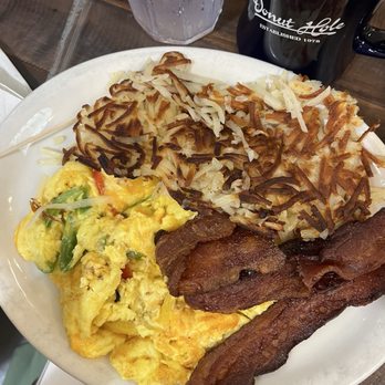 Donut Hole - Two Eggs with Cheese & Peppers, Bacon, Hashbrowns - Donuts Near Me - Inlet Beach, Florida
