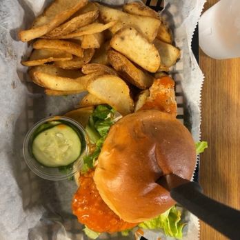 Fat Boys Bar and Grill - Buffalo chicken sandwich and the best Brussel sprouts. - American Near Me - Sandston, Virginia Fat Boys Bar and Grill - Buffalo chicken sandwich and the best Brussel sprouts. - American Near Me - Sandston, Virginia