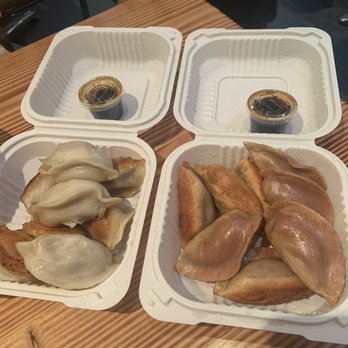 Vanessa's Dumpling House - 1. Chive and Pork Pan Fried Dumpling 2. Chicken and Basil Pan Fried Dumpling - Chinese Near Me - Brooklyn, New York Vanessa's Dumpling House - 1. Chive and Pork Pan Fried Dumpling 2. Chicken and Basil Pan Fried Dumpling - Chinese Near Me - Brooklyn, New York