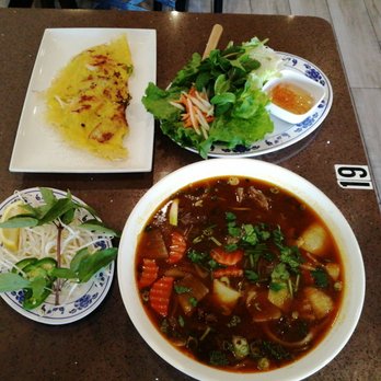 Pho King - #43 beef stew pho noodle soup and #A1 crepe with shrimp and pork - Vietnamese Near Me - Oakland, California