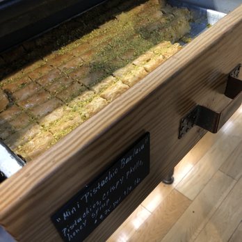 Pi Bakerie - Drawer of Mini Pistachio Baklava. - Bakeries Near Me - New York, New York Pi Bakerie - Drawer of Mini Pistachio Baklava. - Bakeries Near Me - New York, New York