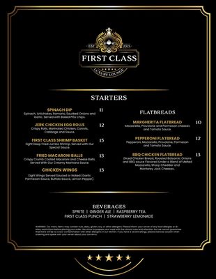 Menu photo 8 First Class Luxury Lounge GSO Greensboro, NC