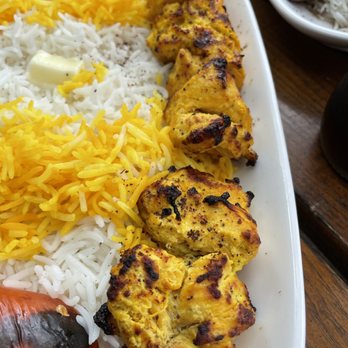 Maman Joon Kitchen Tysons - Chicken Kabob with Saffron Basmati rice - Persian/Iranian Near Me - Tysons, Virginia Maman Joon Kitchen Tysons - Chicken Kabob with Saffron Basmati rice - Persian/Iranian Near Me - Tysons, Virginia