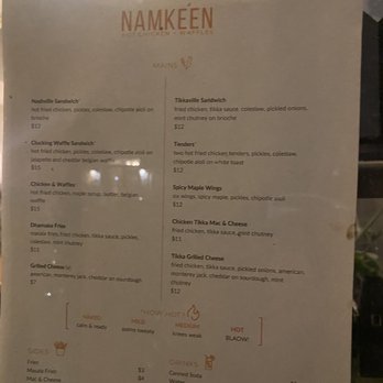 Namkeen - Menu - Chicken Shop Near Me - Brooklyn, New York