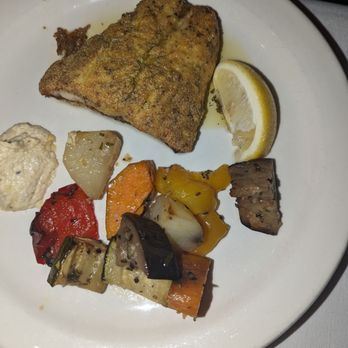 The Black Olive - Rockfish and roasted vegetables - Seafood Near Me - Baltimore, Maryland