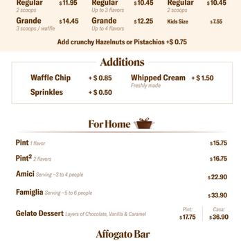 Bacio Di Latte - Menu - Gelato Near Me - Woodland Hills, California