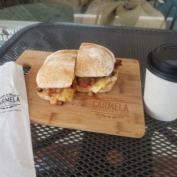 Carmela Coffee - Pompano Beach - Brie, caramelized onions and bacon...delish! - Cafes Near Me - Pompano Beach, Florida