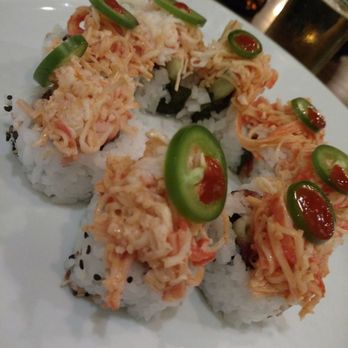 Wasabi Sushi - The panic roll. Spicy tuna cucumber inside topped W/spicy crabmeat & fresh jalapeno & hot sauce - Sushi Bars Near Me - Fort Worth, Texas