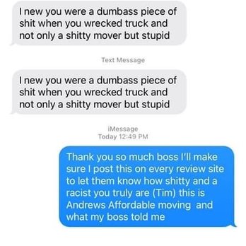 Andrew's Affordable Moving - Why I will never do business with them. - Movers Near Me