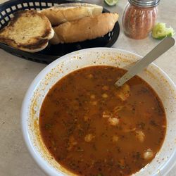El Dorado Bakery - Bosque Farms - Menudo and toasted bread.