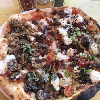 Via Baci - Pizza! L-side: Vesuvius... R-side: Chicken Blanco... both sides were great and I loved that they suggested we do half n half! - Italian Near Me - Lone Tree, Colorado Via Baci - Pizza! L-side: Vesuvius... R-side: Chicken Blanco... both sides were great and I loved that they suggested we do half n half! - Italian Near Me - Lone Tree, Colorado