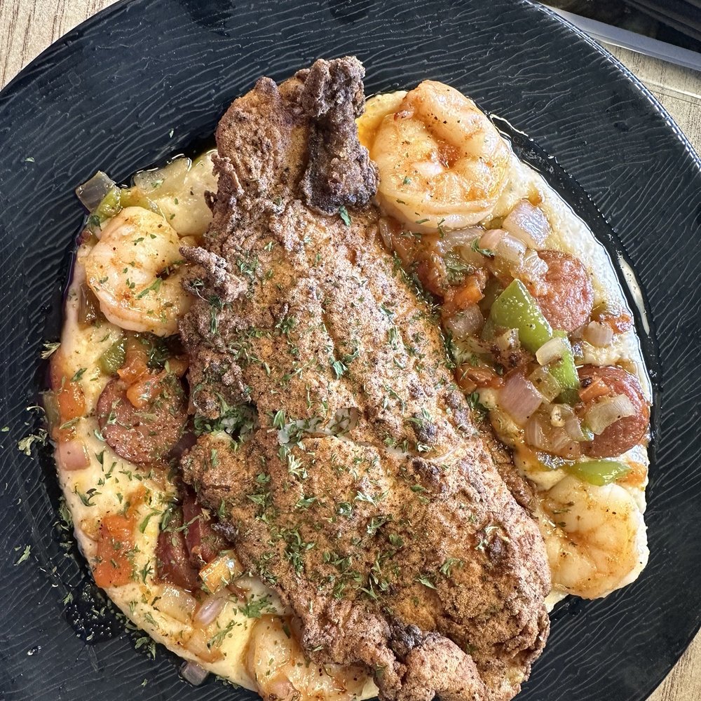 La Fete Cafe - Shrimp n Grits with a side of fish - Breakfast & Brunch Near Me - El Paso, Texas La Fete Cafe - Shrimp n Grits with a side of fish - Breakfast & Brunch Near Me - El Paso, Texas
