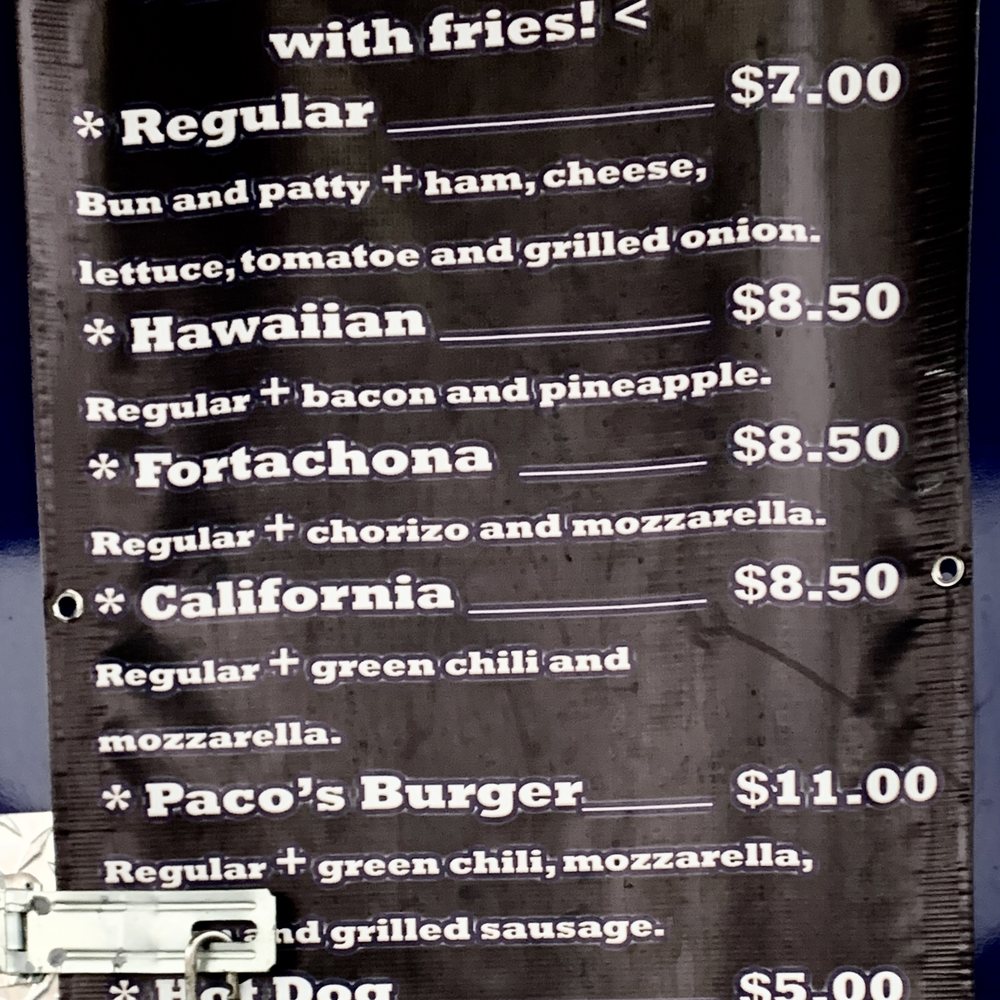 Paco's Tacos - Menu 2023.02 - Food Trucks Near Me - Las Cruces, New Mexico Paco's Tacos - Menu 2023.02 - Food Trucks Near Me - Las Cruces, New Mexico