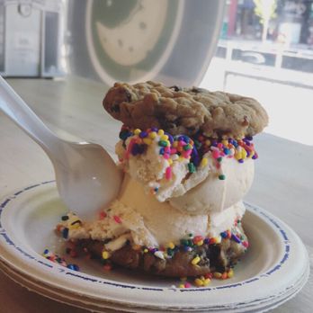 Insomnia Cookies - Oatmeal raisin cookies, ice cream topped with sprinkles! - Desserts Near Me - Madison, Wisconsin