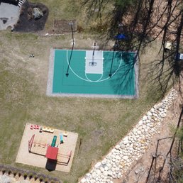 Final! Including the patio, sports court, swing set area, and rock walls.