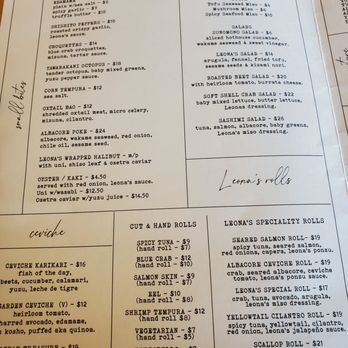 Leona's - Lunch Menu Oct 2023 - Sushi Bars Near Me - Studio City, California Leona's - Lunch Menu Oct 2023 - Sushi Bars Near Me - Studio City, California