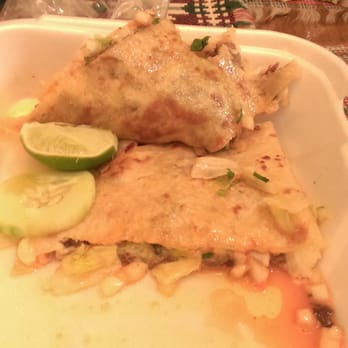 Vaqueras - Quesadilla. Probably better to go with the tacos. This was just too greasy. Ive ordered it 3 times, each with a different meat.. - Mexican Near Me - Santa Maria, California