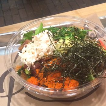 Pokeworks - Custom bowl with tuna, salmon and brown rice! I basically got all the toppings!! - Poke Near Me - Somerville, Massachusetts Pokeworks - Custom bowl with tuna, salmon and brown rice! I basically got all the toppings!! - Poke Near Me - Somerville, Massachusetts
