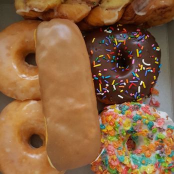 Cake Among Us - Glazed, Maple Bar, Fruity Pebbles, Chocolate, and Cinnamon Twist. - Desserts Near Me - Rancho Cucamonga, California