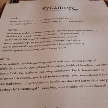 Sycamore - New American Near Me - Newton, Massachusetts