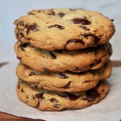 The Sweet Note Bakeshop - A stack of our Chocolate Chip Cookies