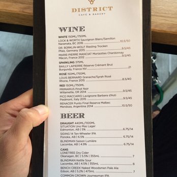 District Cafe & Bakery - Drinks menu - Cafes Near Me - Edmonton, Alberta