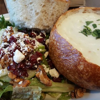 Boudin SF - Clam chowder and spring salad - Bakeries Near Me - Irvine, California