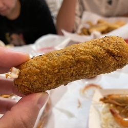 Kickin Kajun - Mozzarella sticks, one was undercooked, but otherwise they were good.