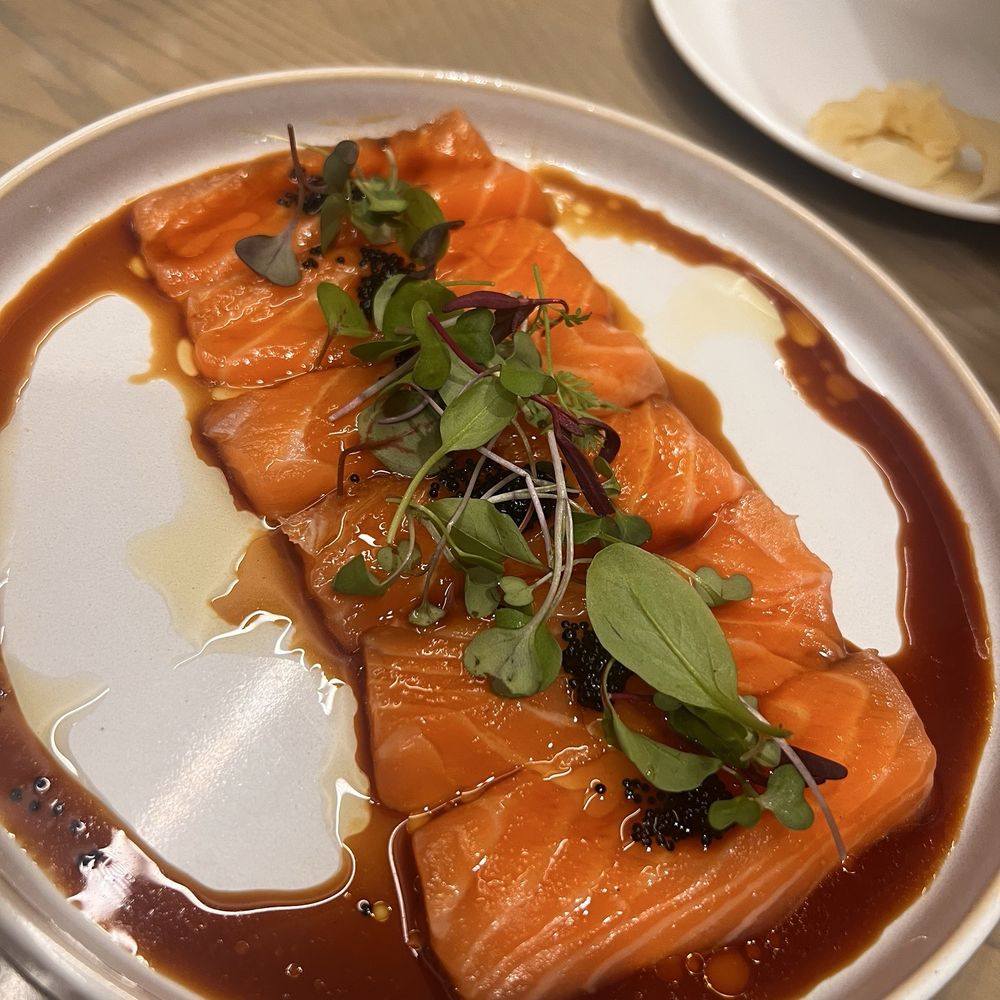 Akami Sushi - Salmon carpaccio - Sushi Bars Near Me - Arcadia, California Akami Sushi - Salmon carpaccio - Sushi Bars Near Me - Arcadia, California