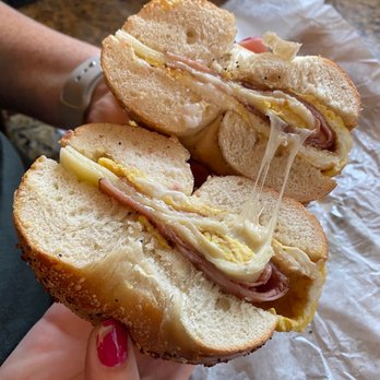 Brooklyn Bagel Bakery - Ham egg and provolone on everything - Bagels Near Me - Arlington, Virginia Brooklyn Bagel Bakery - Ham egg and provolone on everything - Bagels Near Me - Arlington, Virginia