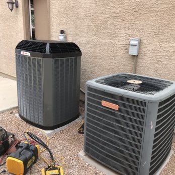 True North Air Conditioning - New Trane 18 seer next to an old Goodman - Heating & Air Conditioning/HVAC Near Me - Gilbert, Arizona