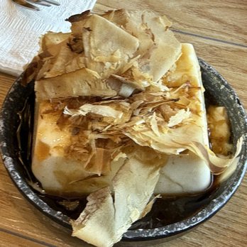 Sizzling Lunch - Hiyayakko - Japanese cold tofu with ume sauce topped with bonito flakes. - Teppanyaki Near Me - Fremont, California