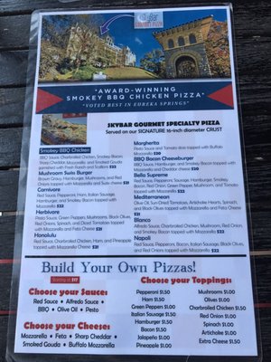 Menu photo 6 Skybar Gourmet Pizza Eureka Springs, AR