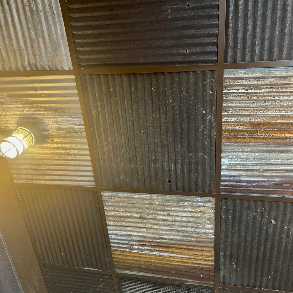 The Burgers - The corrugated tin ceiling - Burgers Near Me - Lenoir City, Tennessee
