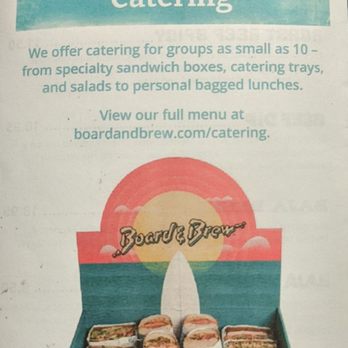 Board & Brew - Menu - January 2022 - Sandwiches Near Me - Tustin, California