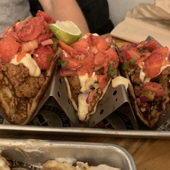 Treylor Park - Chicken & Pancake Tacos - New American Near Me - Savannah, Georgia Treylor Park - Chicken & Pancake Tacos - New American Near Me - Savannah, Georgia