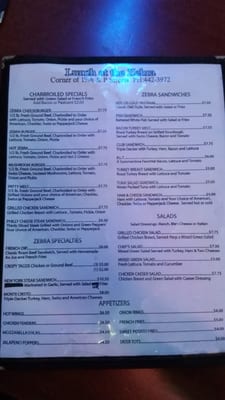 Menu photo 8 Zebra Club Sacramento, CA Menu photo 8 Zebra Club Sacramento, CA