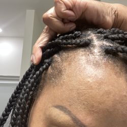 No gel edges out.. I provided the gel and she didn't use it on my edges, makes your braids look old before you even leave the shop