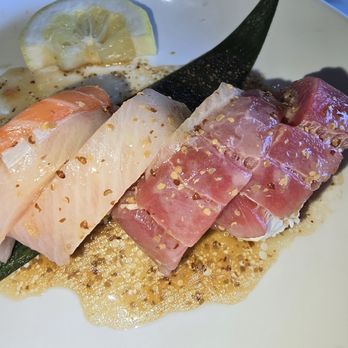Sushi Eyaki - The PLAYBOY spicy crab, spicy tuna, avocado, tuna, salmon, albacore on soy paper. - Sushi Bars Near Me - Los Angeles, California