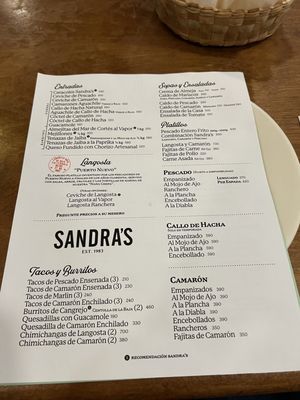 Menu photo 1 Sandra's Restaraunt Puerto Nuevo, BCN Menu photo 1 Sandra's Restaraunt Puerto Nuevo, BCN
