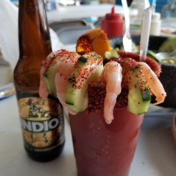 Mariscos Machatlán - Michelada medium with Indio dark beer mmmm - Street Vendors Near Me - Tijuana, BCN