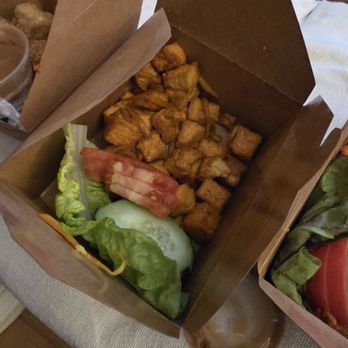 Happy Flower Eatery & Boba - Ginger chicken? More like cubes of tofu cooked with ginger. - Vietnamese Near Me - Sunnyvale, California