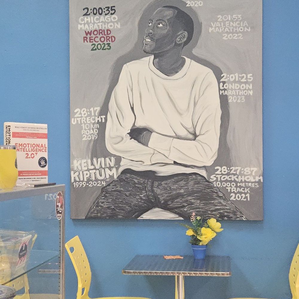 Marathon Coffee - Painting of Kelvin Keptum - Coffee & Tea Near Me - La Mesa, California Marathon Coffee - Painting of Kelvin Keptum - Coffee & Tea Near Me - La Mesa, California