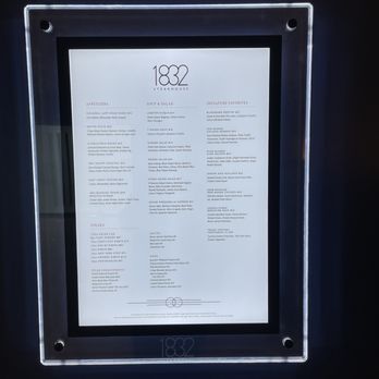 1832 Steakhouse - Menu by the elevator. - Steakhouses Near Me - Durant, Oklahoma