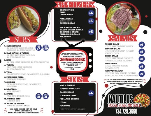 Menu photo 2 Nautilus Sub & Pizza Shop Westland, MI Menu photo 2 Nautilus Sub & Pizza Shop Westland, MI