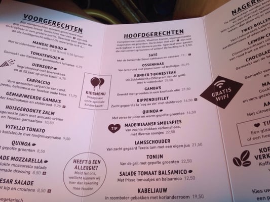 Menu photo 2 De Smulpot Den Burg, NH