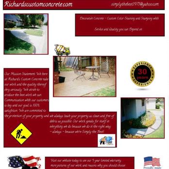 Richard's Custom Concrete - Call - Masonry/Concrete Near Me - Oklahoma City, Oklahoma Richard's Custom Concrete - Call - Masonry/Concrete Near Me - Oklahoma City, Oklahoma