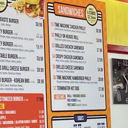Burger Time Machine - Menu